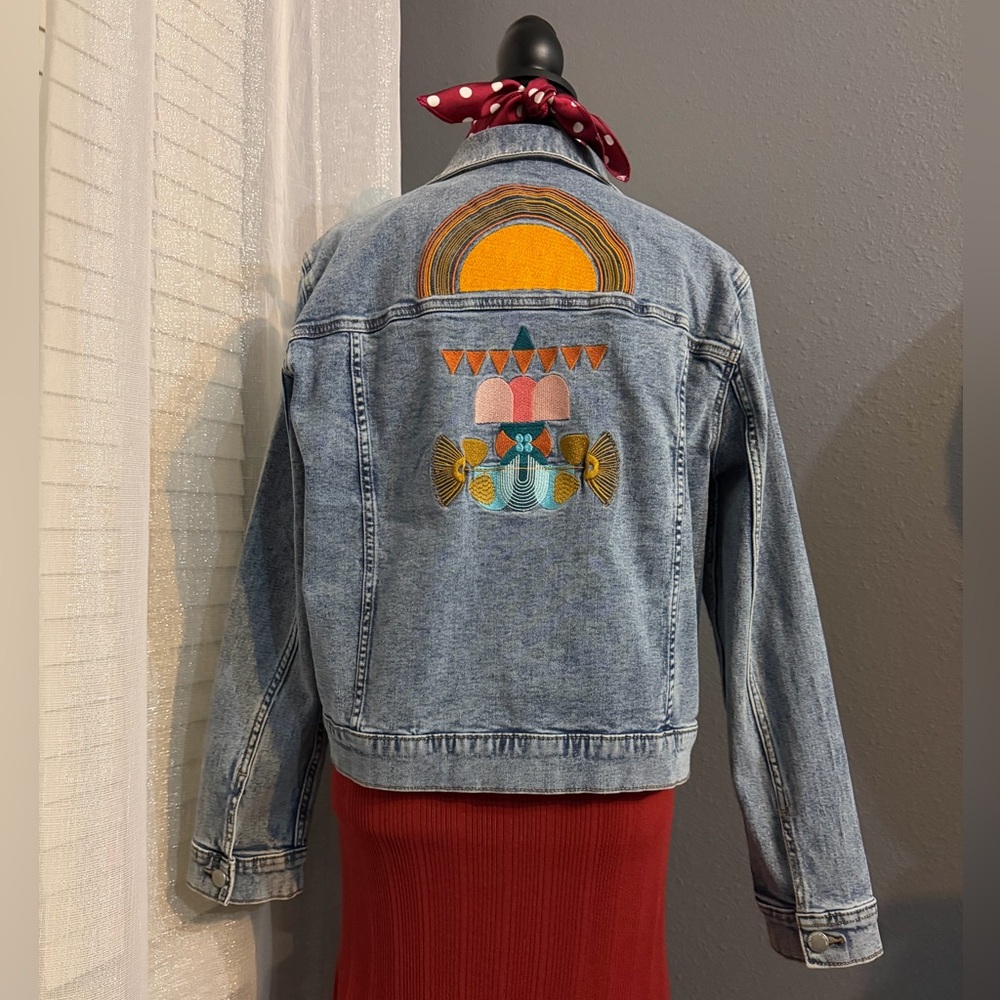 SOLD Embroidered Denim Jacket | Size L